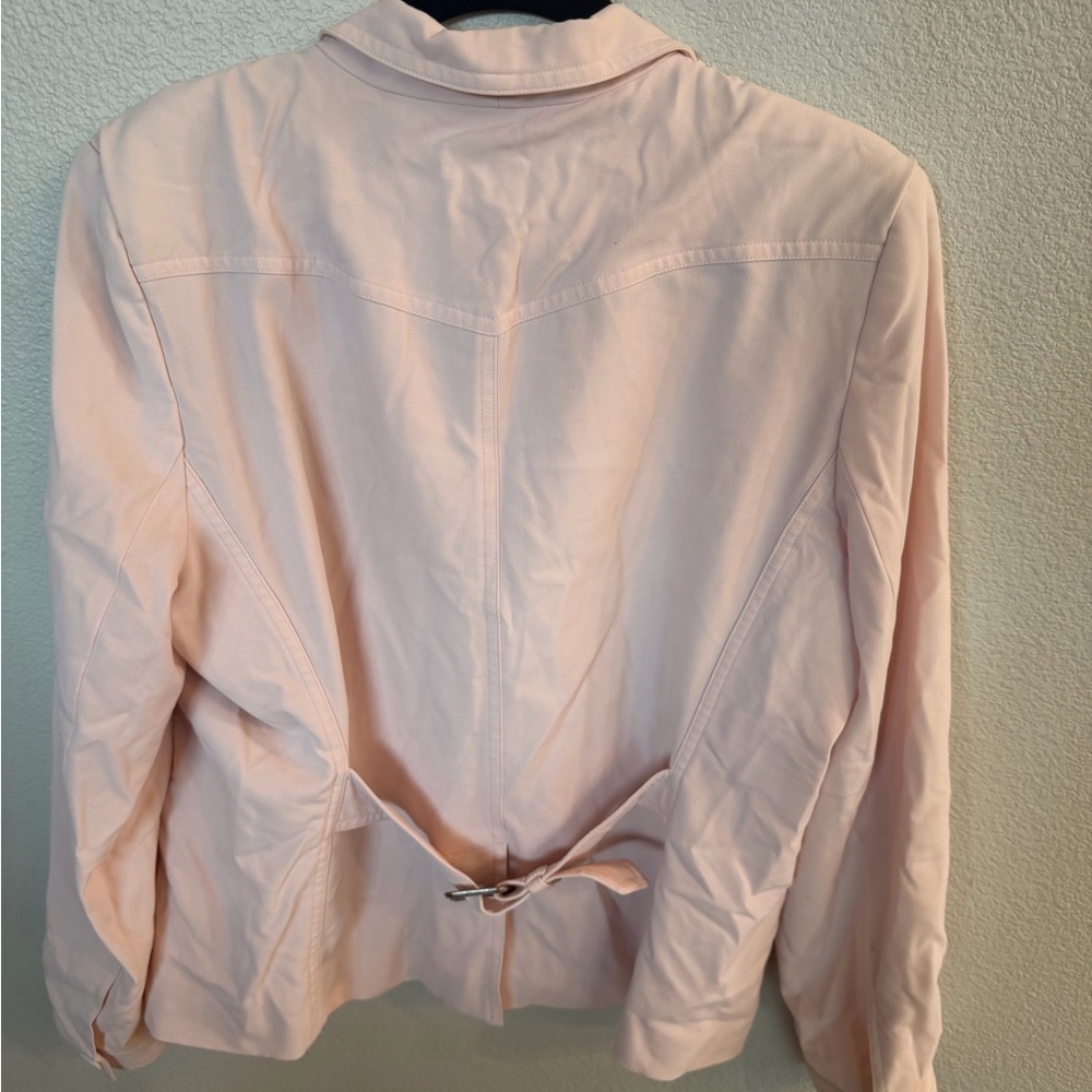 Women's Light Pink Button-Front Utility Jacket - Picture 3 of 6